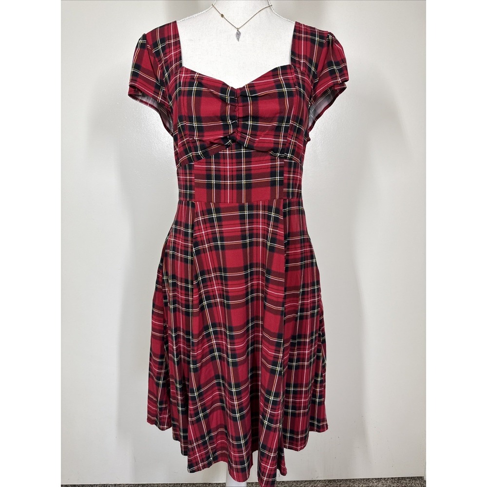 Vintage Thorn & Fable Women's Tartan Plaid Dress Sz XL Grunge Emo Goth Corset